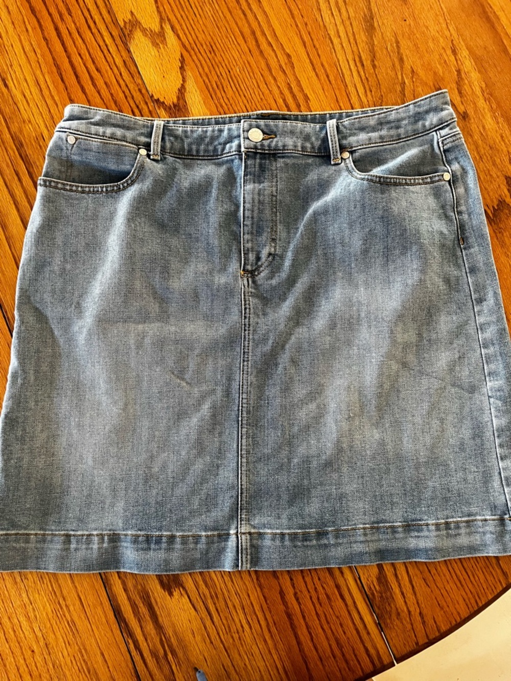 NWT Talbots Light Blue Denim A-Line Skirt